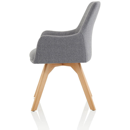Carmen Wooden Leg Visitor Chair, Grey