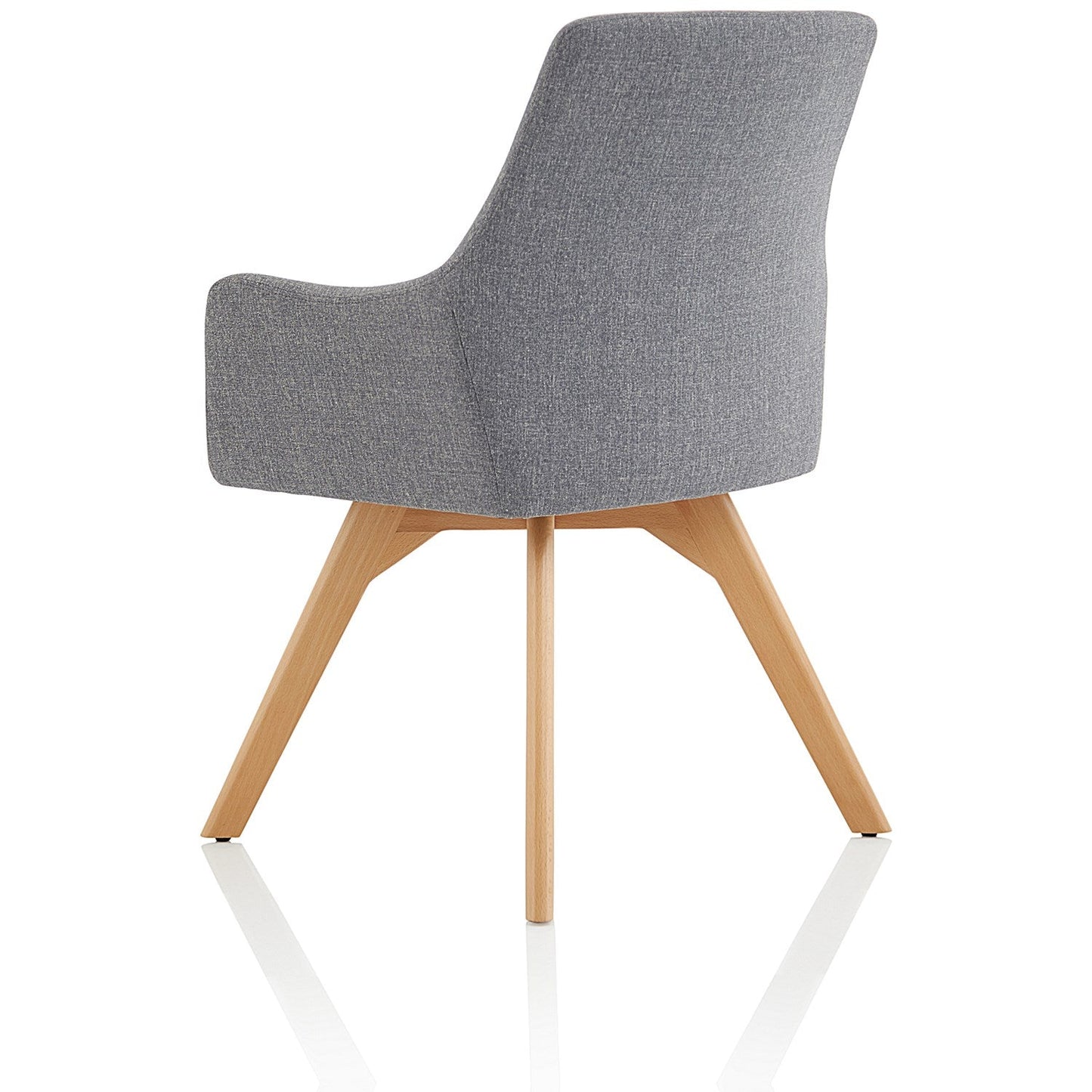 Carmen Wooden Leg Visitor Chair, Grey