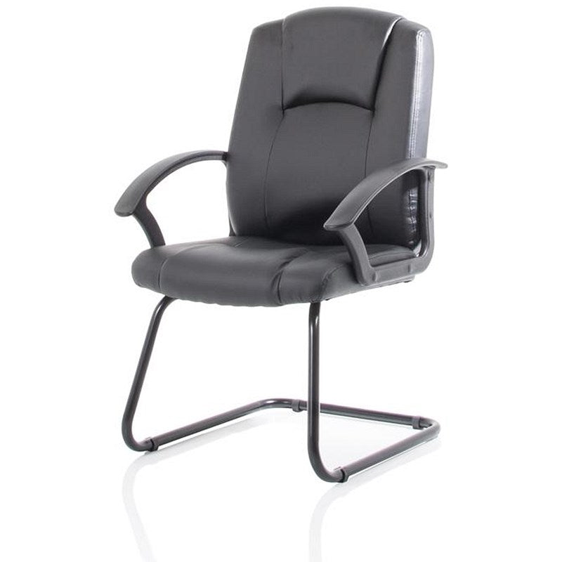 Bella Leather Cantilever Chair, Black
