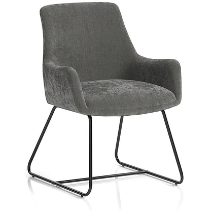 Quote Sled Base Reception Chair, Grey Velour