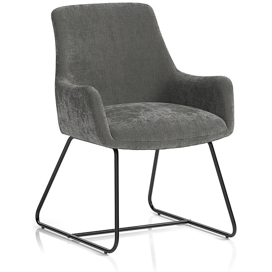 Quote Sled Base Reception Chair, Grey Velour