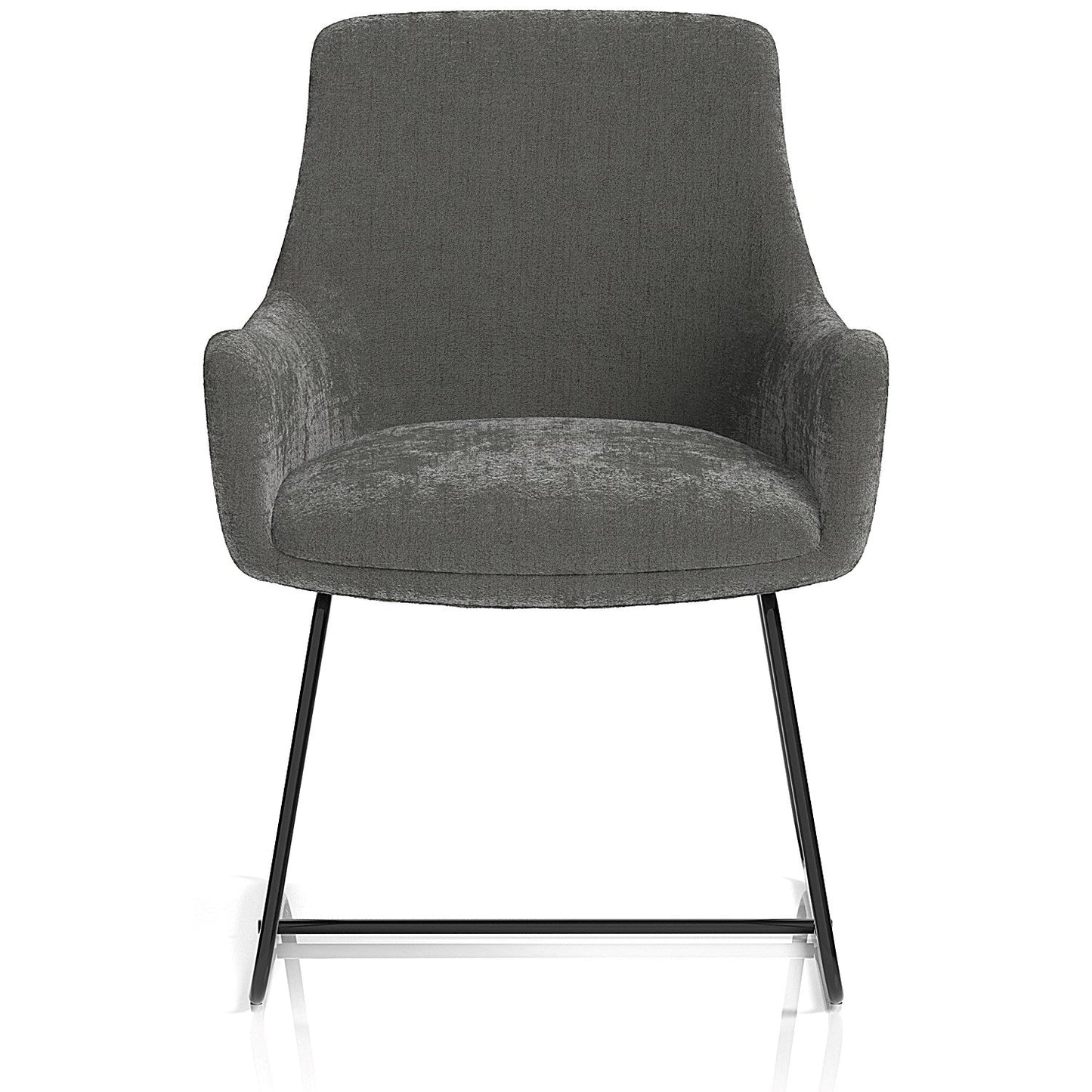 Quote Sled Base Reception Chair, Grey Velour