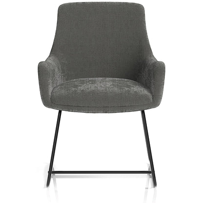 Quote Sled Base Reception Chair, Grey Velour