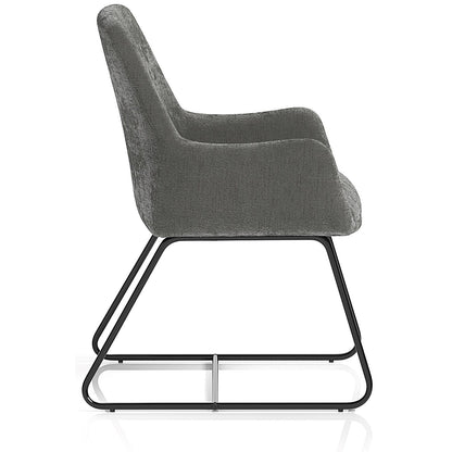 Quote Sled Base Reception Chair, Grey Velour