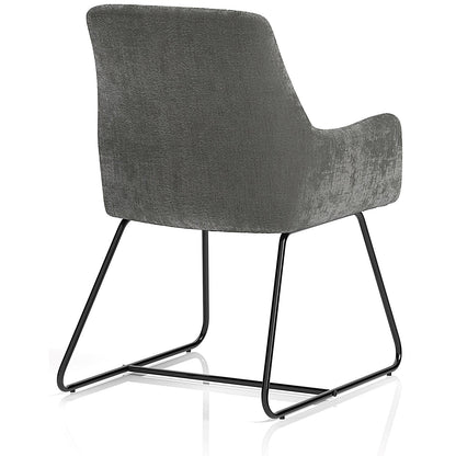 Quote Sled Base Reception Chair, Grey Velour