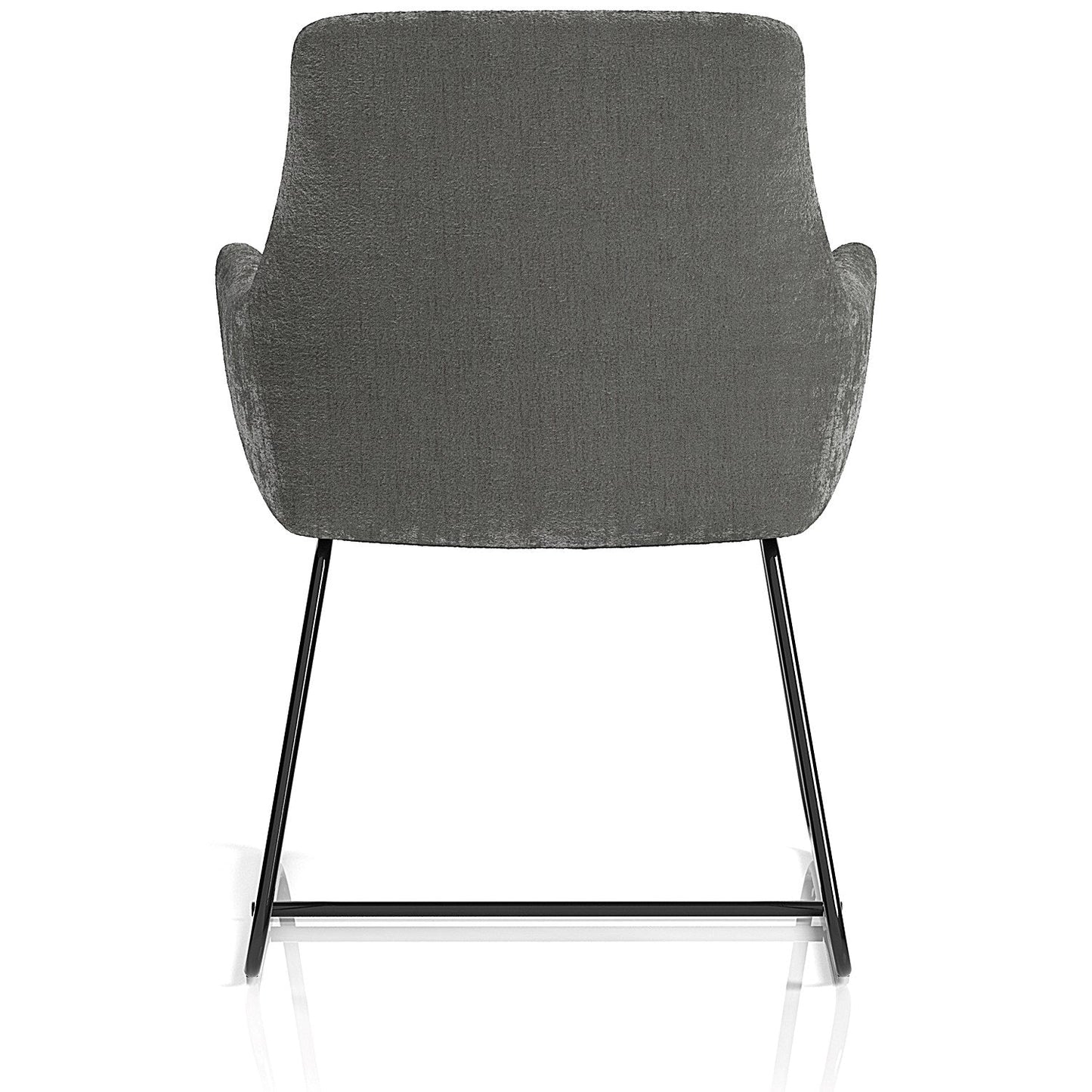 Quote Sled Base Reception Chair, Grey Velour
