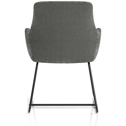 Quote Sled Base Reception Chair, Grey Velour