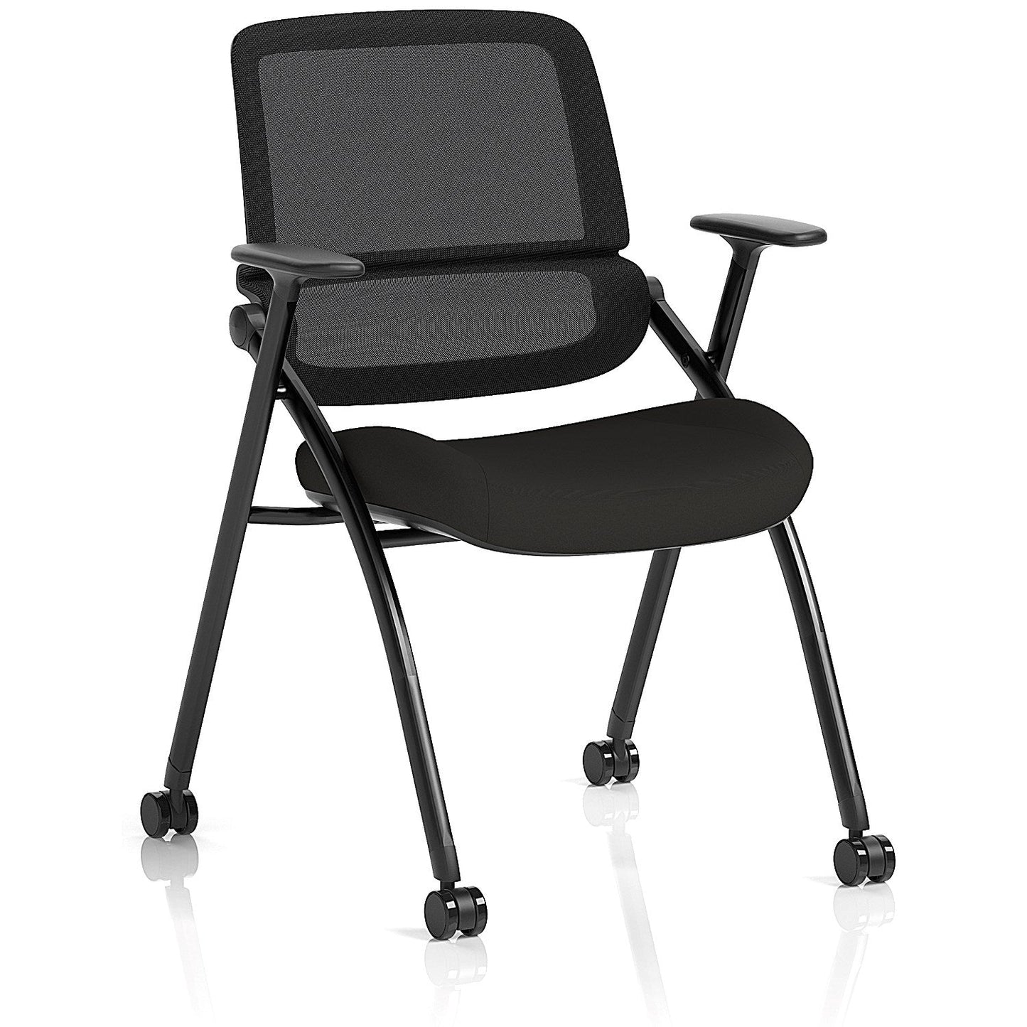 Capra Mesh Back Folding Training Chair, Black
