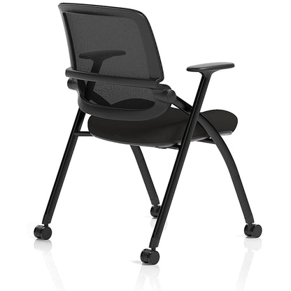 Capra Mesh Back Folding Training Chair, Black