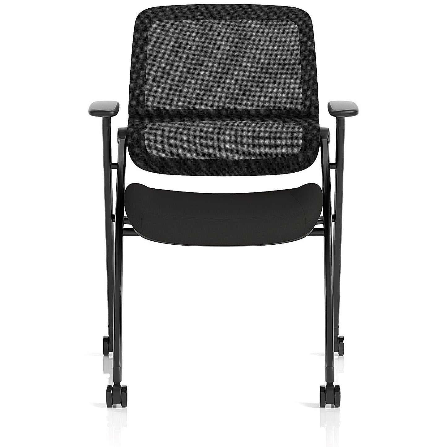 Capra Mesh Back Folding Training Chair, Black