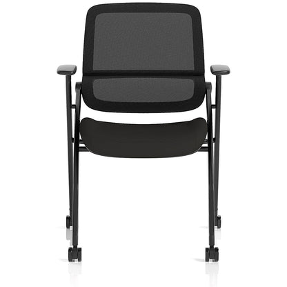 Capra Mesh Back Folding Training Chair, Black