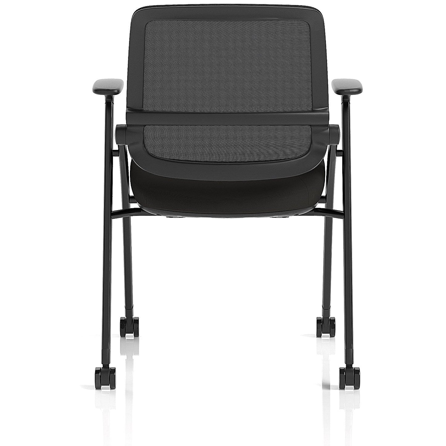 Capra Mesh Back Folding Training Chair, Black