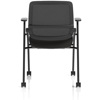 Capra Mesh Back Folding Training Chair, Black