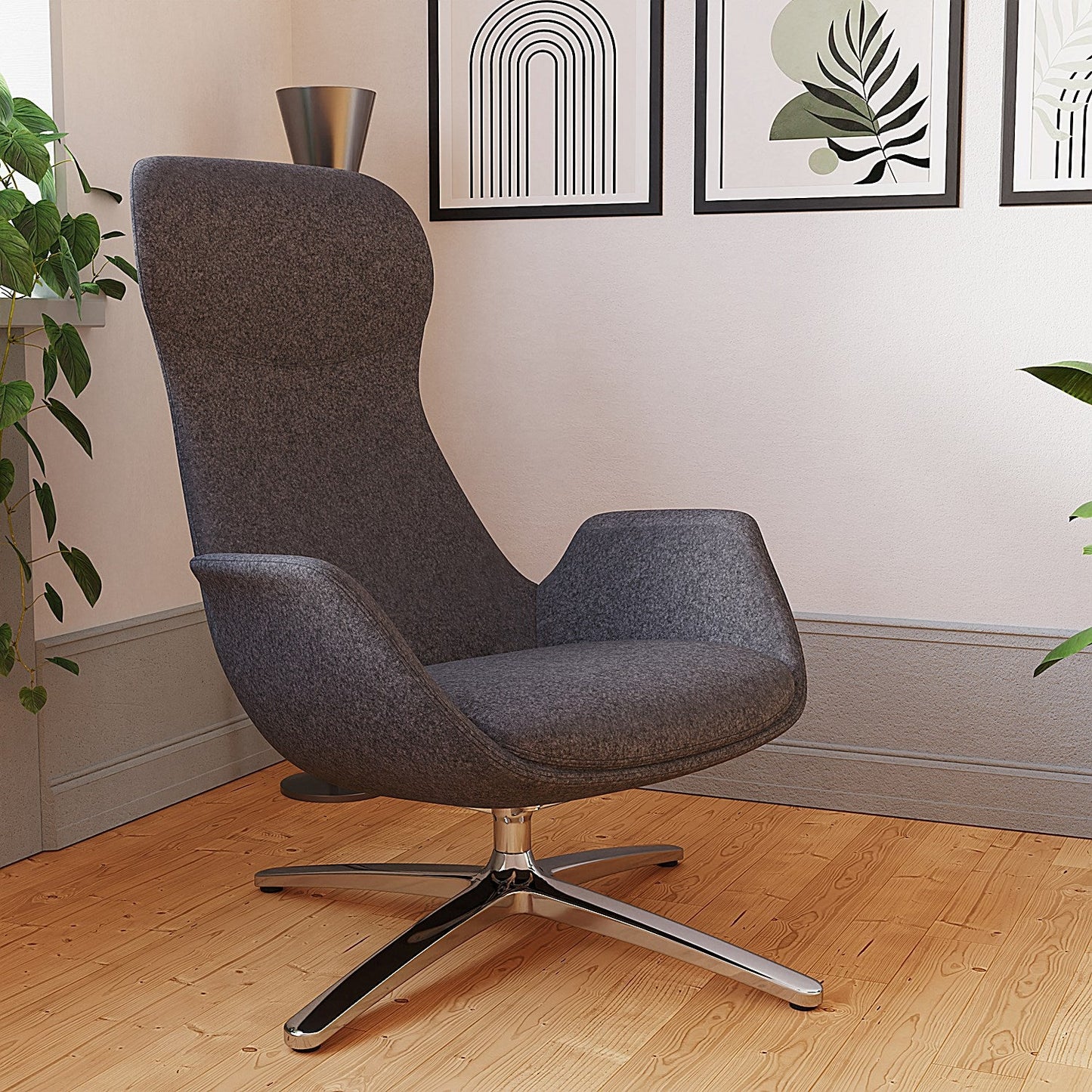 Etta Dark Grey Cashmere Lounge Chair Easy2Order : BR000333