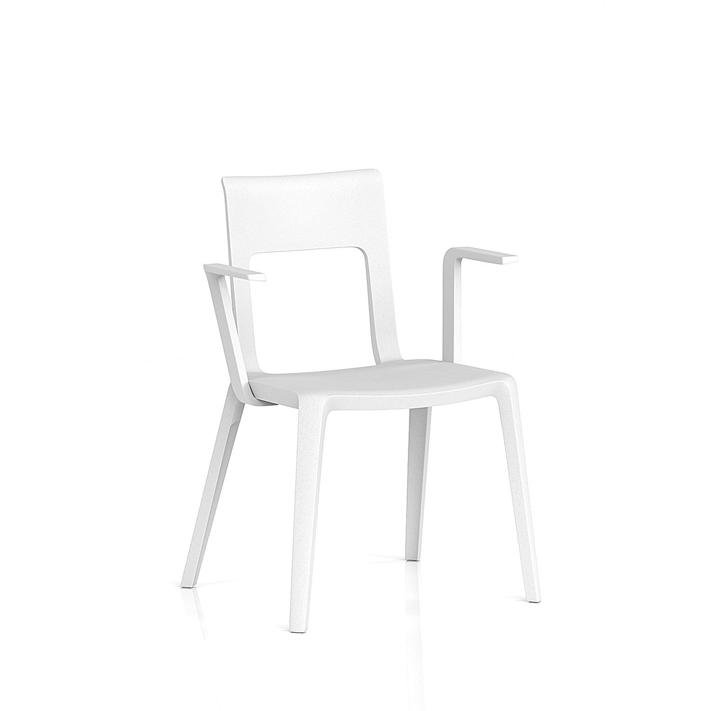 Nest Edge Stacking Cafe & Bistro Chair White with Arms