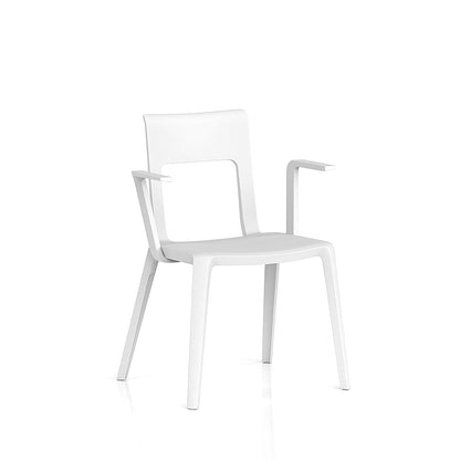 Nest Edge Stacking Cafe & Bistro Chair White with Arms