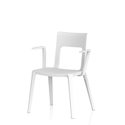 Nest Edge Stacking Cafe & Bistro Chair White with Arms
