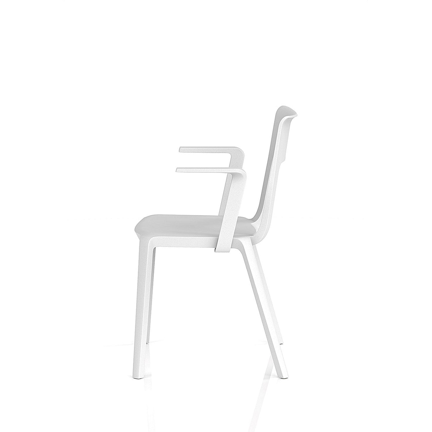Nest Edge Stacking Cafe & Bistro Chair White with Arms