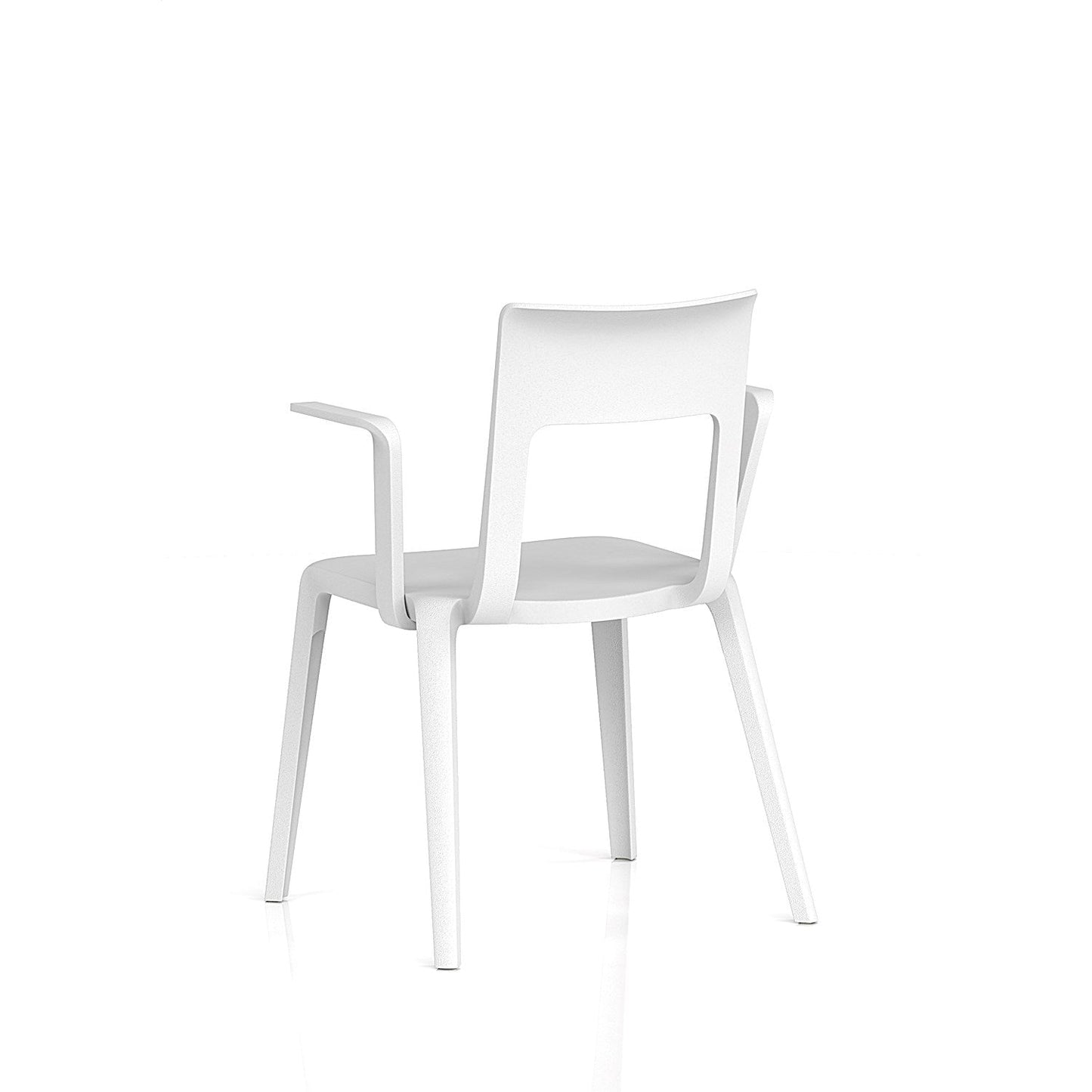 Nest Edge Stacking Cafe & Bistro Chair White with Arms