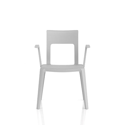 Nest Edge Stacking Cafe & Bistro Chair Grey with Arms