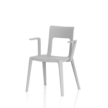 Nest Edge Stacking Cafe & Bistro Chair Grey with Arms