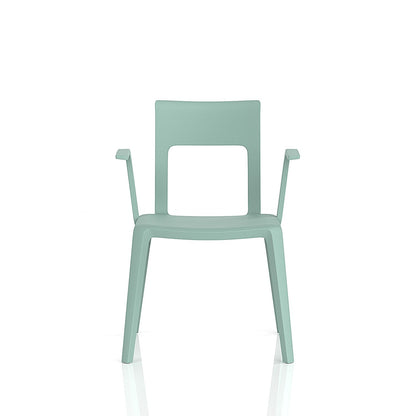 Nest Edge Stacking Cafe & Bistro Chair Green with Arms