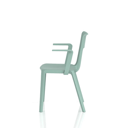 Nest Edge Stacking Cafe & Bistro Chair Green with Arms