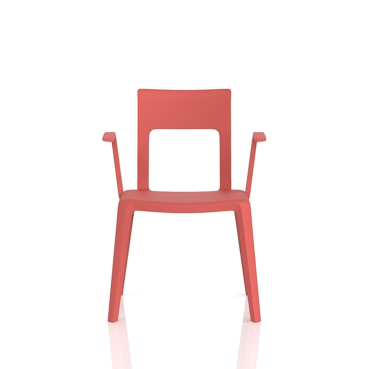 Nest Edge Stacking Cafe & Bistro Chair Red with Arms