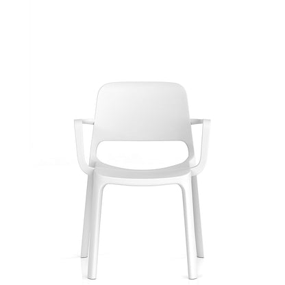 Nest Loop Stacking Cafe & Bistro Chair White with Arms