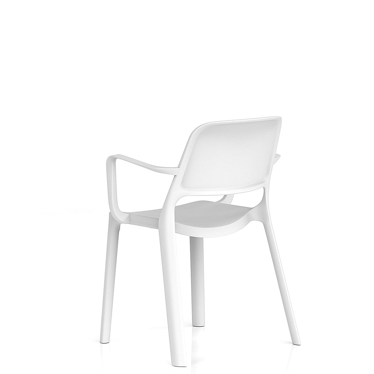 Nest Loop Stacking Cafe & Bistro Chair White with Arms