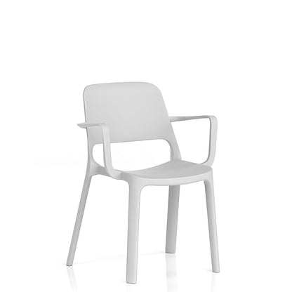 Nest Loop Stacking Cafe & Bistro Chair Grey with Arms
