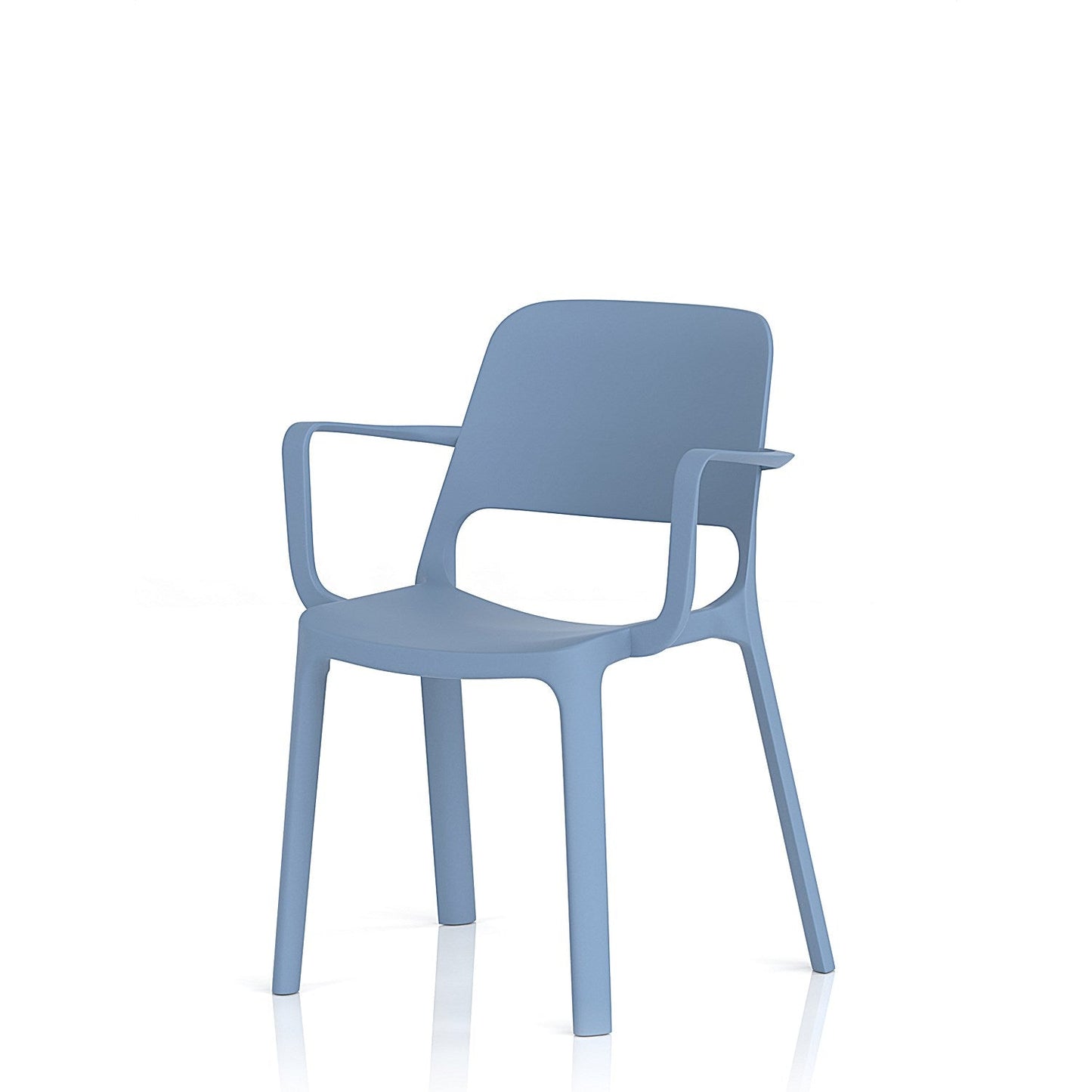 Nest Loop Stacking Cafe & Bistro Chair Blue with Arms