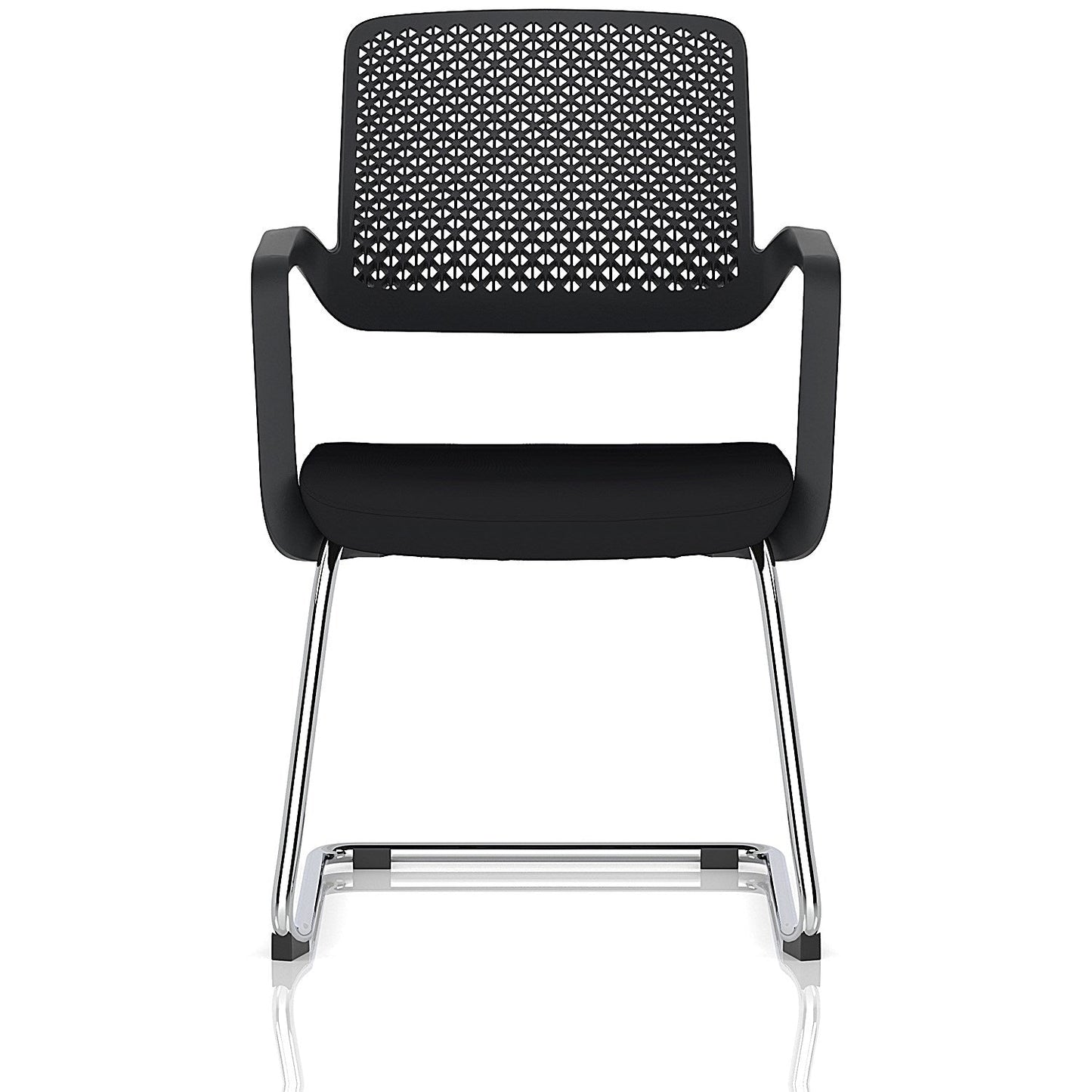 Cosmo Cantilever Chair Black Frame Black Seat