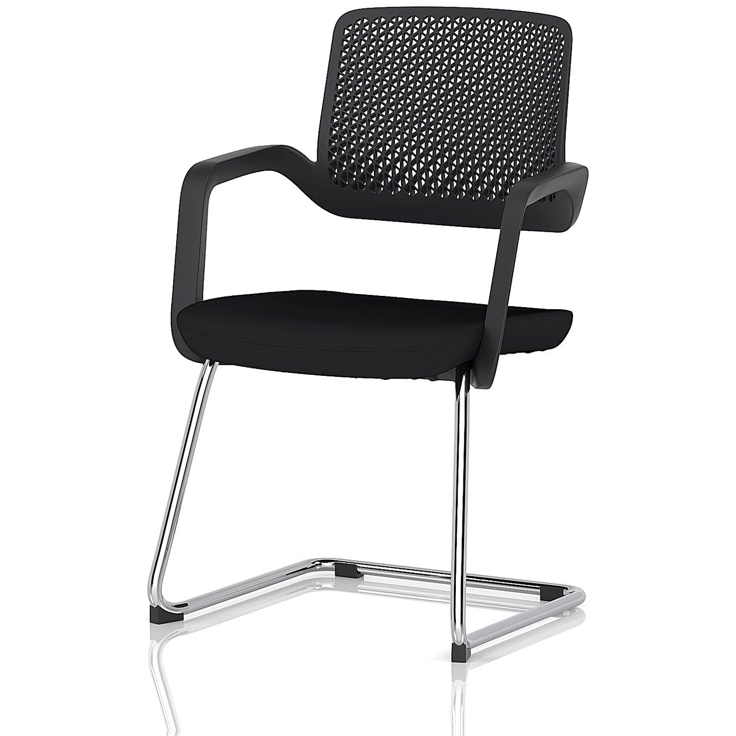Cosmo Cantilever Chair Black Frame Black Seat