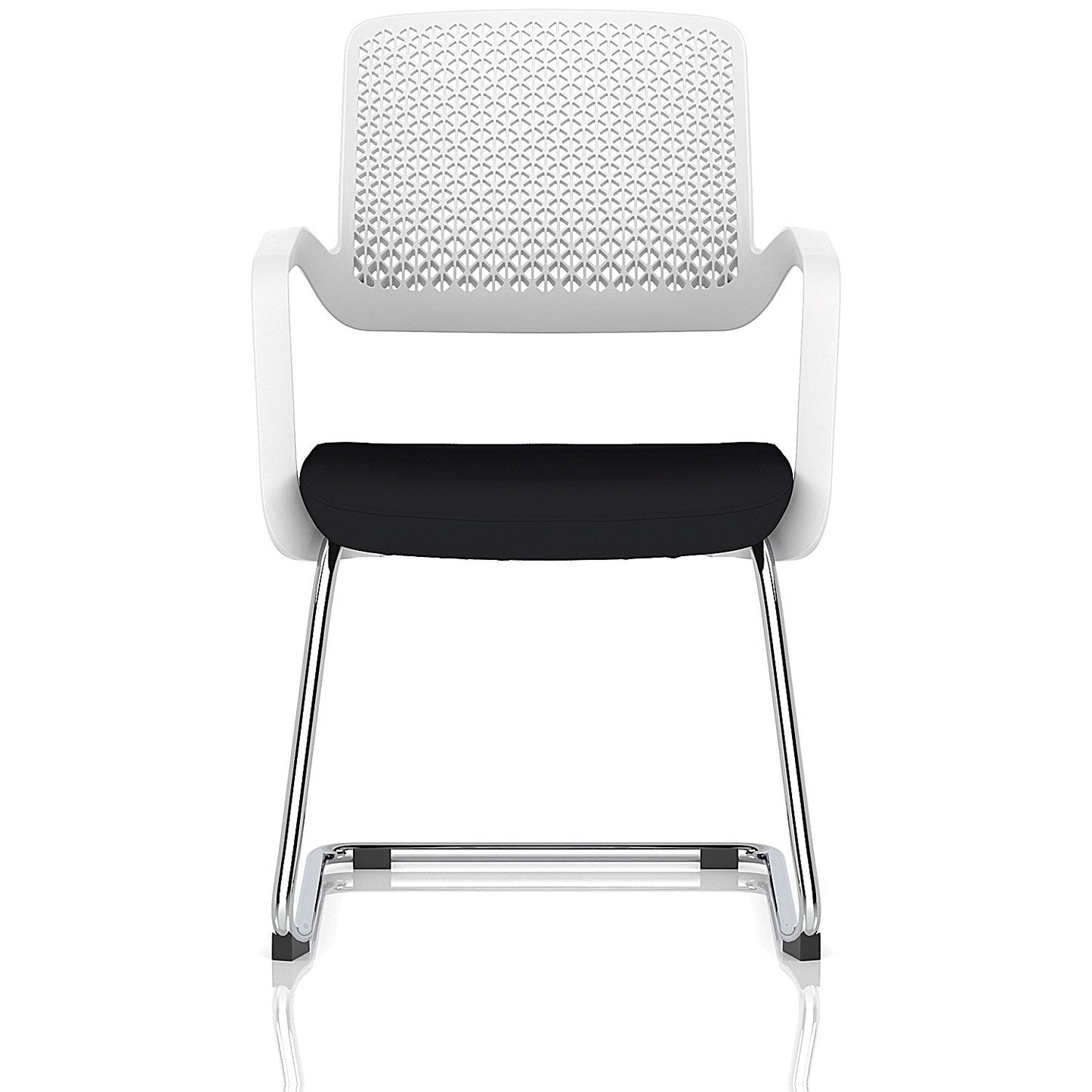 Cosmo Cantilever Chair White Frame Black Seat