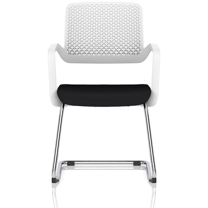 Cosmo Cantilever Chair White Frame Black Seat