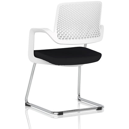 Cosmo Cantilever Chair White Frame Black Seat