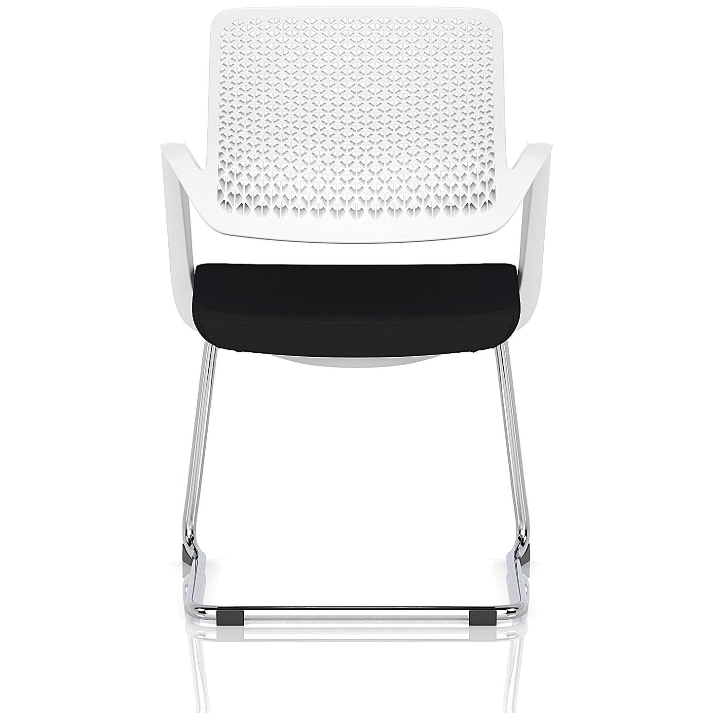 Cosmo Cantilever Chair White Frame Black Seat Easy2Order : BR000352