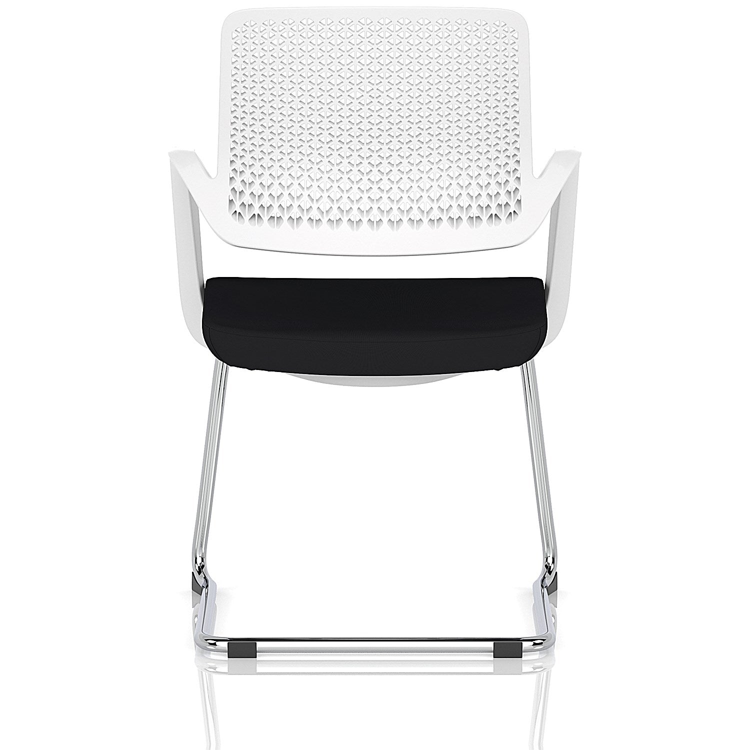 Cosmo Cantilever Chair White Frame Black Seat Easy2Order : BR000352