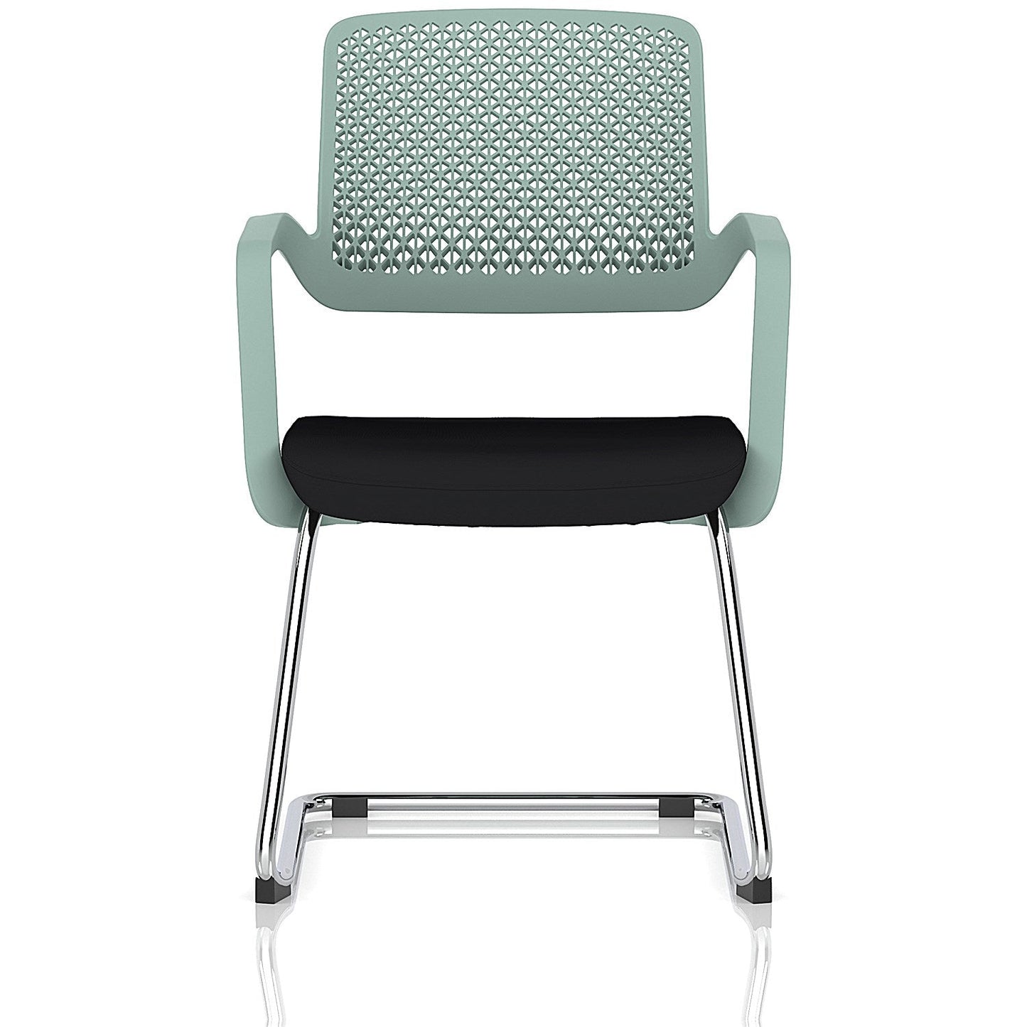 Cosmo Cantilever Chair Green Frame Black Seat