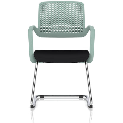 Cosmo Cantilever Chair Green Frame Black Seat