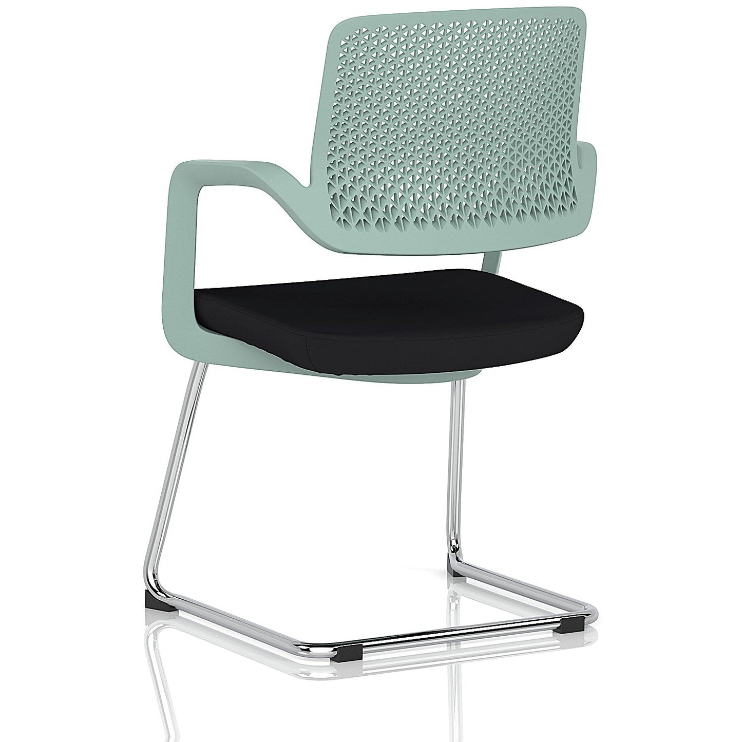 Cosmo Cantilever Chair Green Frame Black Seat