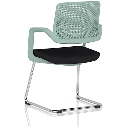 Cosmo Cantilever Chair Green Frame Black Seat