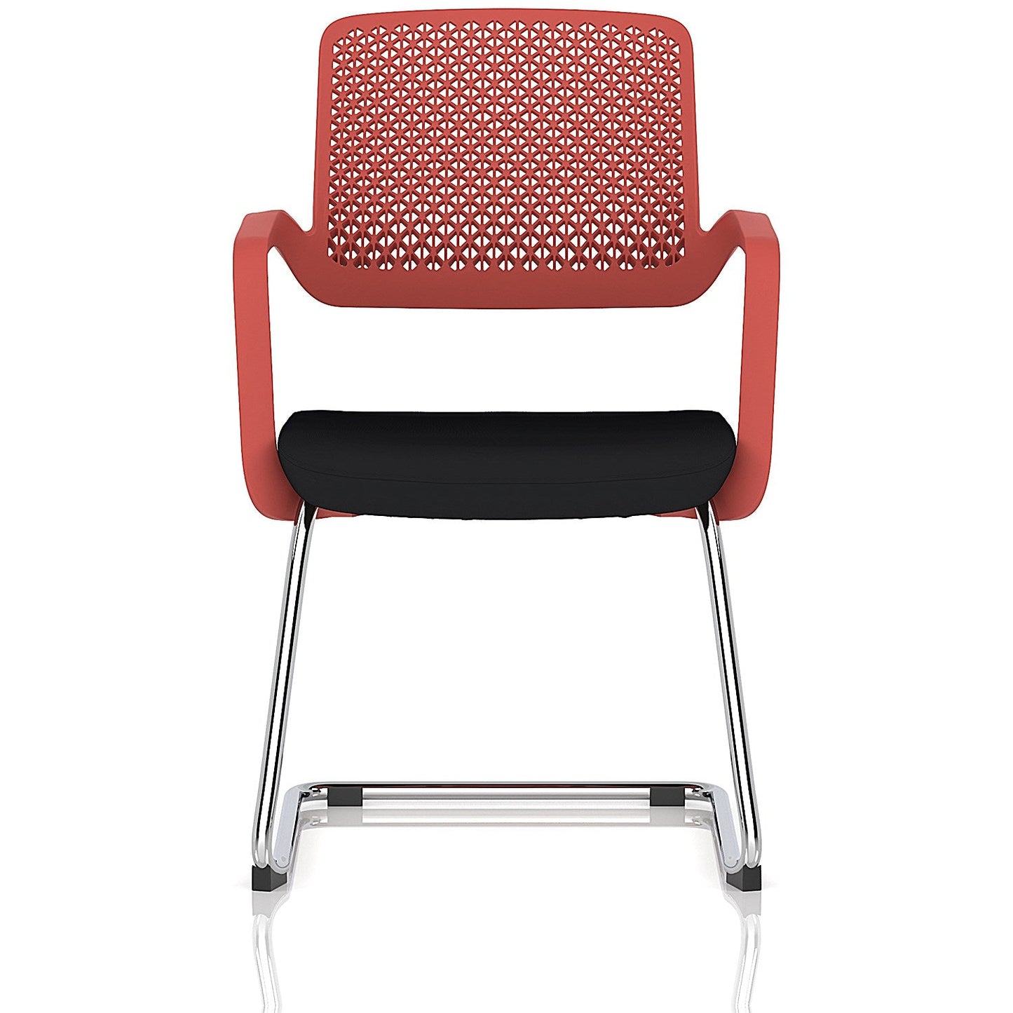 Cosmo Cantilever Chair Red Frame Black Seat