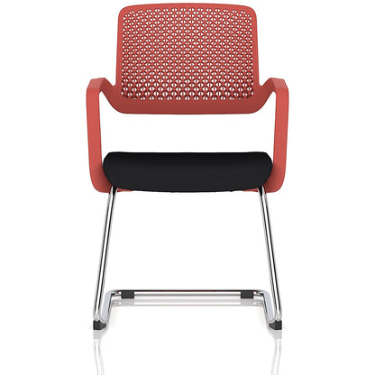 Cosmo Cantilever Chair Red Frame Black Seat