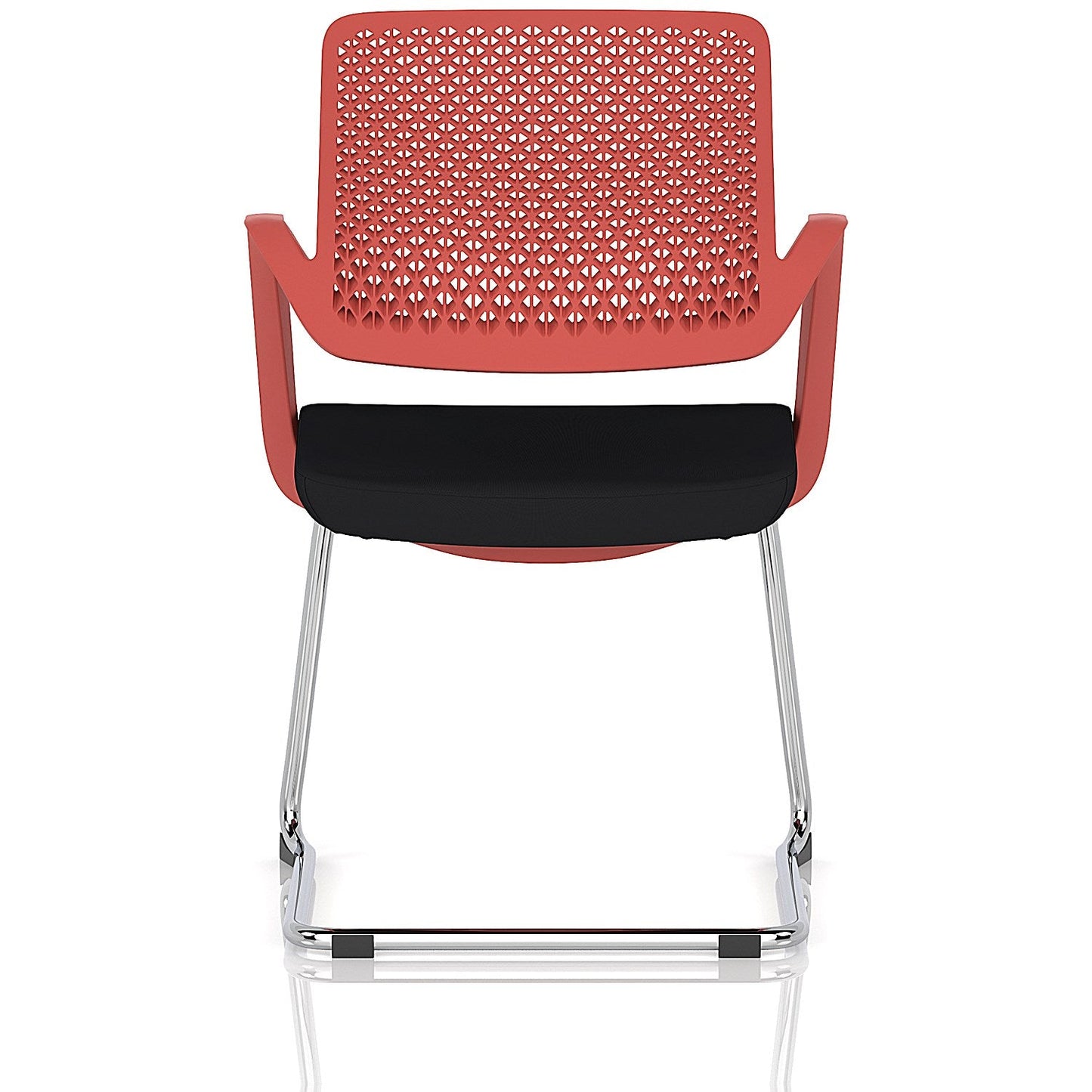 Cosmo Cantilever Chair Red Frame Black Seat Easy2Order : BR000354
