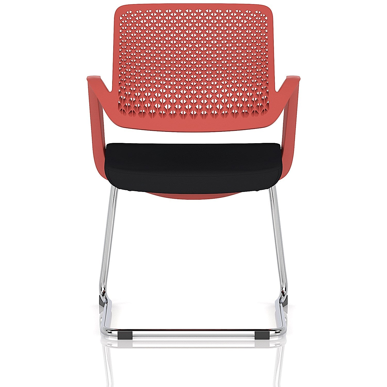 Cosmo Cantilever Chair Red Frame Black Seat Easy2Order : BR000354