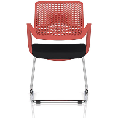 Cosmo Cantilever Chair Red Frame Black Seat Easy2Order : BR000354