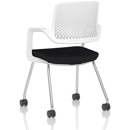 Cosmo Training Chair White Frame Black Seat