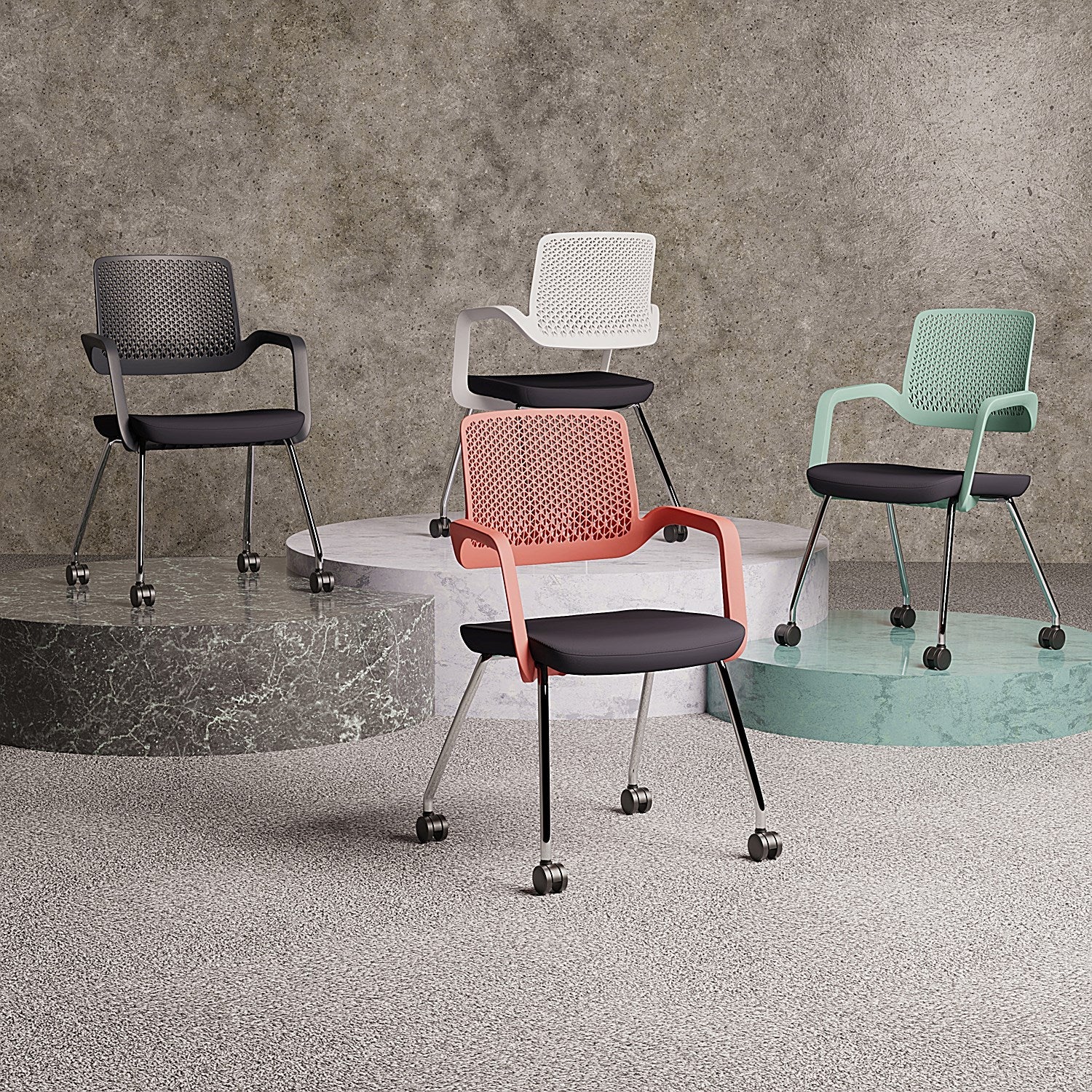 Cosmo Training Chair Green Frame Black Seat Easy2Order : BR000357
